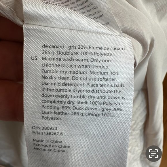 COS Hooded Recycled Down Puffer Coat Sz L Cream NWOT - Picture 10 of 16